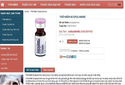 Scopolamine được bán tràn lan không kiểm soát trên Internet